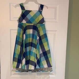 Bonnie Jean Blue and Green Plaid Kids Dress